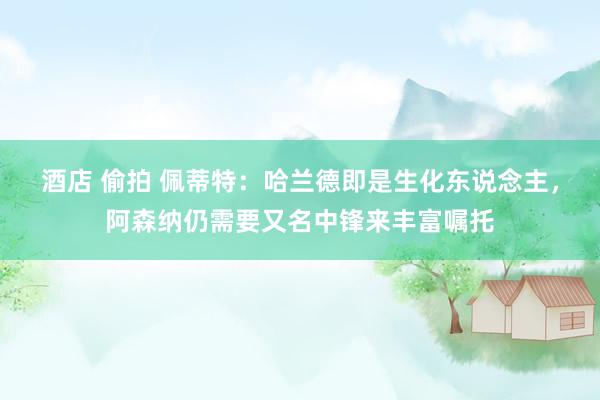 酒店 偷拍 佩蒂特：哈兰德即是生化东说念主，阿森纳仍需要又名
